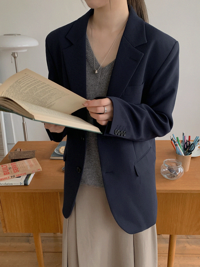 브로 싱글 자켓 (4color) - 베이직 자켓, 루즈핏 자켓